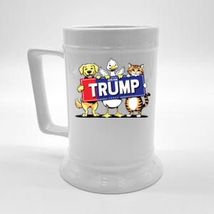 Cat Duck Dog Pets For Trump Beer Stein