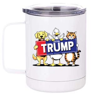 Cat Duck Dog Pets For Trump 12 oz Stainless Steel Tumbler Cup