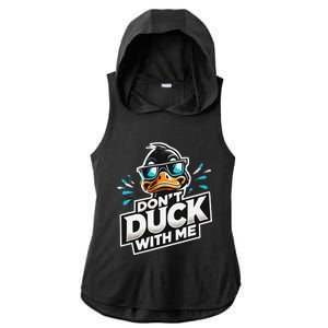 Cool Duck Don`T Duck Me Ladies PosiCharge Tri-Blend Wicking Draft Hoodie Tank