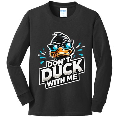Cool Duck Don`T Duck Me Kids Long Sleeve Shirt