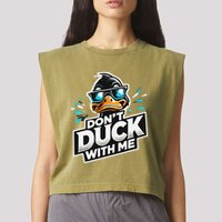 Cool Duck Don`T Duck Me Garment-Dyed Women's Muscle Tee
