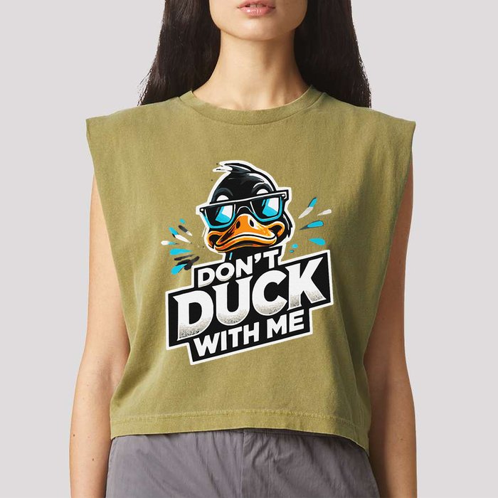 Cool Duck Don`T Duck Me Garment-Dyed Women's Muscle Tee
