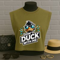 Cool Duck Don`T Duck Me Garment-Dyed Women's Muscle Tee