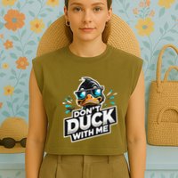 Cool Duck Don`T Duck Me Garment-Dyed Women's Muscle Tee