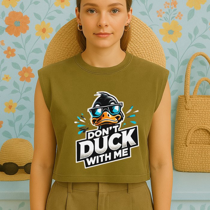 Cool Duck Don`T Duck Me Garment-Dyed Women's Muscle Tee