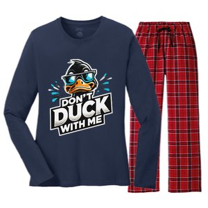 Cool Duck Don`T Duck Me Women's Long Sleeve Flannel Pajama Set 