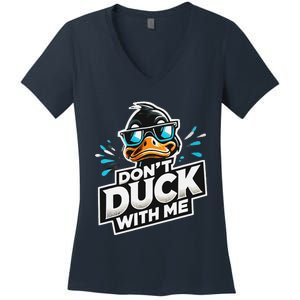 Cool Duck Don`T Duck Me Women's V-Neck T-Shirt