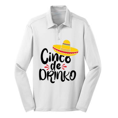 Cinco De Drinko Silk Touch Performance Long Sleeve Polo