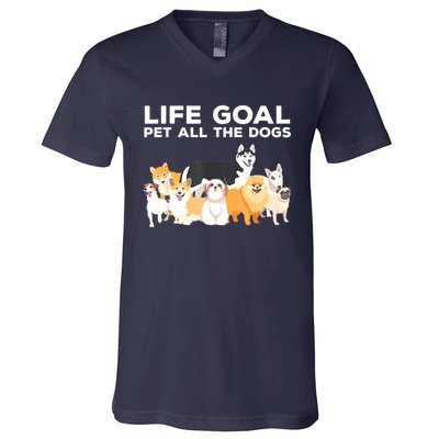 Cute Dog Design For Women Pet Animal Dog Owner V-Neck T-Shirt