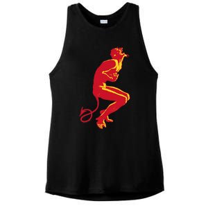 Cool Devil Devil Laughing In Red And Yellow Ladies PosiCharge Tri-Blend Wicking Tank