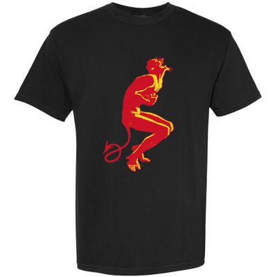 Cool Devil Devil Laughing In Red And Yellow Garment-Dyed Heavyweight T-Shirt