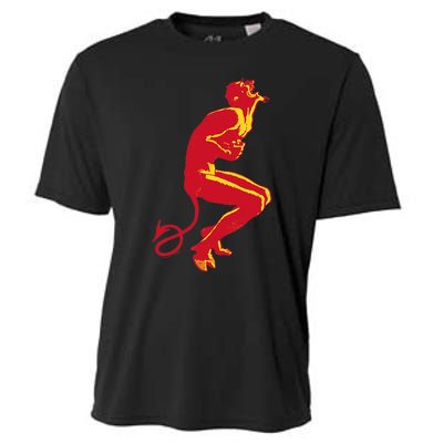 Cool Devil Devil Laughing In Red And Yellow Cooling Performance Crew T-Shirt