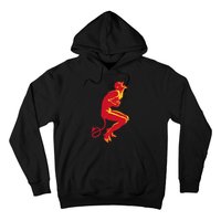 Cool Devil Devil Laughing In Red And Yellow Hoodie