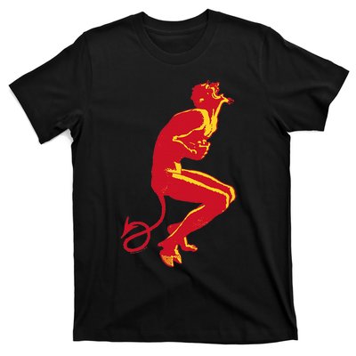 Cool Devil Devil Laughing In Red And Yellow T-Shirt