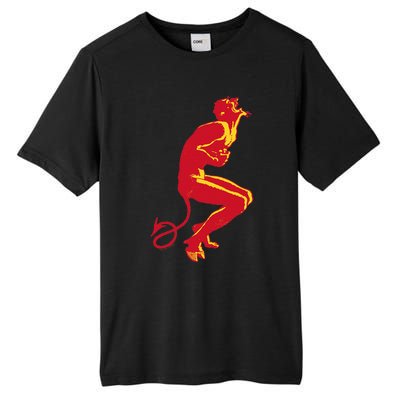 Cool Devil Devil Laughing In Red And Yellow Tall Fusion ChromaSoft Performance T-Shirt