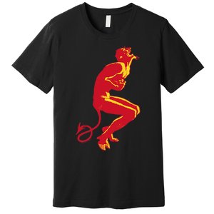 Cool Devil Devil Laughing In Red And Yellow Premium T-Shirt