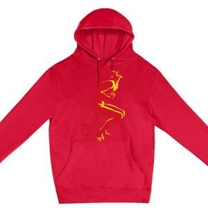 Cool Devil Devil Laughing In Red And Yellow Premium Pullover Hoodie