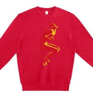 Cool Devil Devil Laughing In Red And Yellow Premium Crewneck Sweatshirt