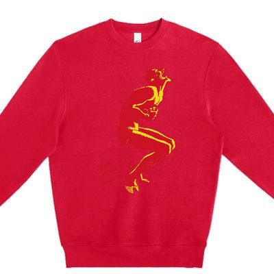 Cool Devil Devil Laughing In Red And Yellow Premium Crewneck Sweatshirt