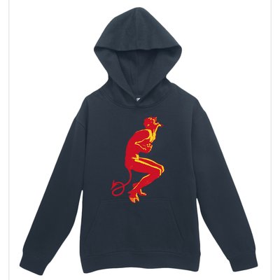 Cool Devil Devil Laughing In Red And Yellow Urban Pullover Hoodie