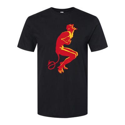 Cool Devil Devil Laughing In Red And Yellow Softstyle CVC T-Shirt