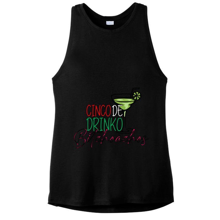 Cinco De Drinko Bitchachos Mexican Party Ladies PosiCharge Tri-Blend Wicking Tank