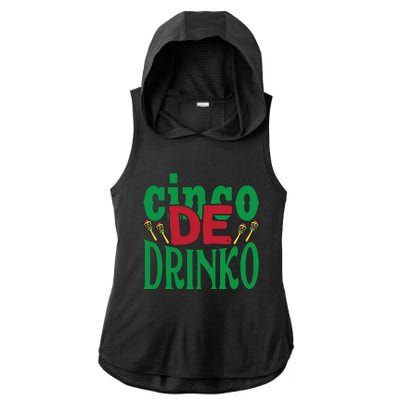 Cinco De Drinko 3 Ladies PosiCharge Tri-Blend Wicking Draft Hoodie Tank