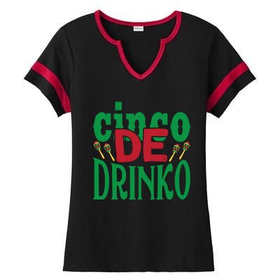 Cinco De Drinko 3 Ladies Halftime Notch Neck Tee