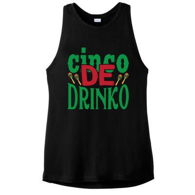 Cinco De Drinko 3 Ladies PosiCharge Tri-Blend Wicking Tank