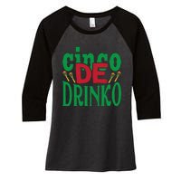 Cinco De Drinko 3 Women's Tri-Blend 3/4-Sleeve Raglan Shirt