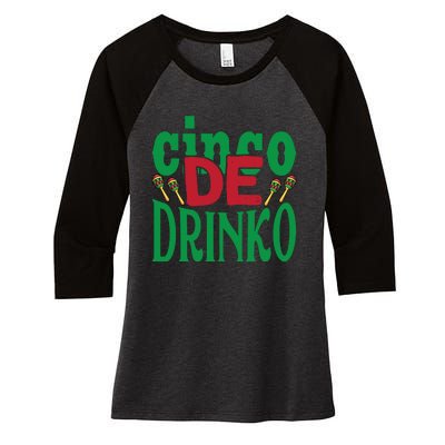 Cinco De Drinko 3 Women's Tri-Blend 3/4-Sleeve Raglan Shirt