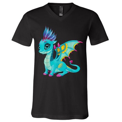 Cute Dragon Design V-Neck T-Shirt