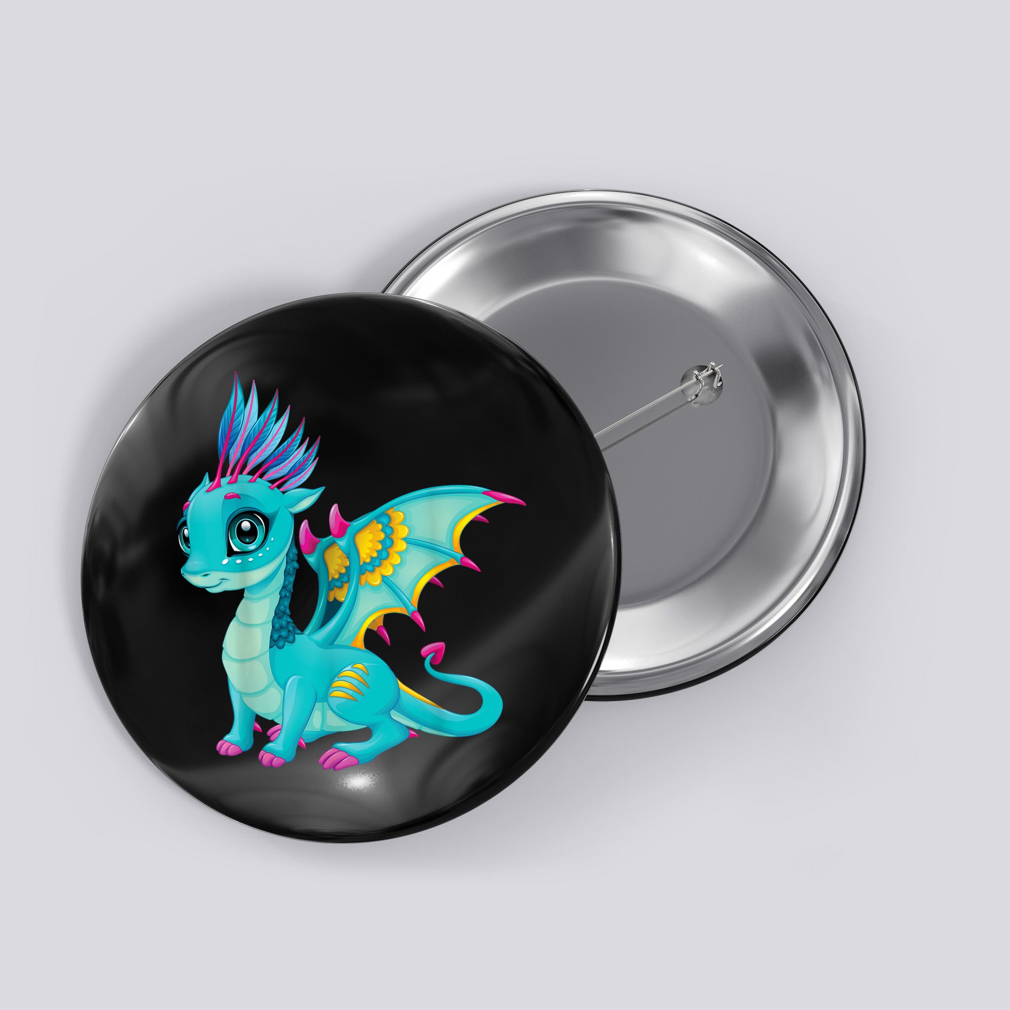 Cute Dragon Design Button
