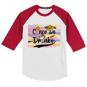 Cinco De Drinko Cinco De Mayo Sub Kids Colorblock Raglan Jersey