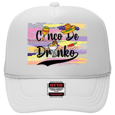 Cinco De Drinko Cinco De Mayo Sub High Crown Mesh Back Trucker Hat