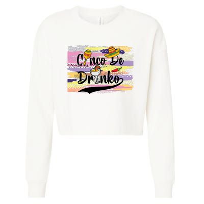 Cinco De Drinko Cinco De Mayo Sub Cropped Pullover Crew