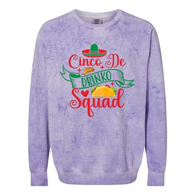 Cinco De Drinko Squad Colorblast Crewneck Sweatshirt