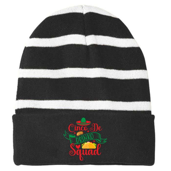 Cinco De Drinko Squad Striped Beanie with Solid Band