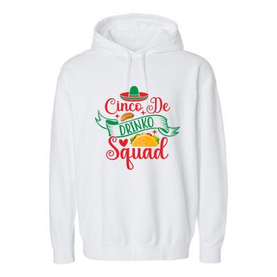 Cinco De Drinko Squad Garment-Dyed Fleece Hoodie