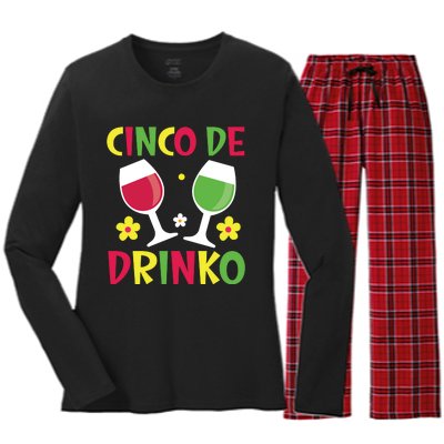 Cinco De Drinko T Women's Long Sleeve Flannel Pajama Set 