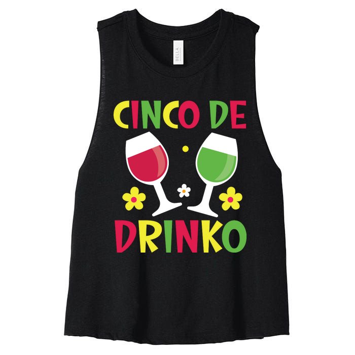 Cinco De Drinko T Women's Racerback Cropped Tank