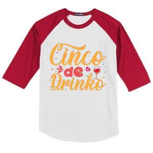 Cinco De Drinko Typography Kids Colorblock Raglan Jersey