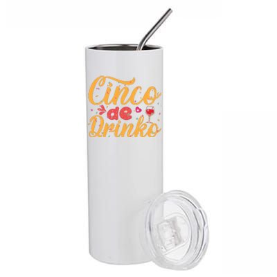 Cinco De Drinko Typography Stainless Steel Tumbler