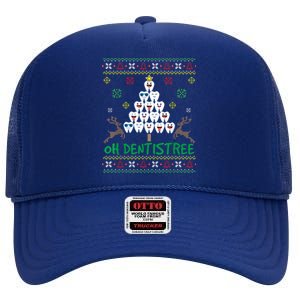 Cool Dentistree Dental Ugly Christmas Dentist Xmas Holiday Gift High Crown Mesh Back Trucker Hat