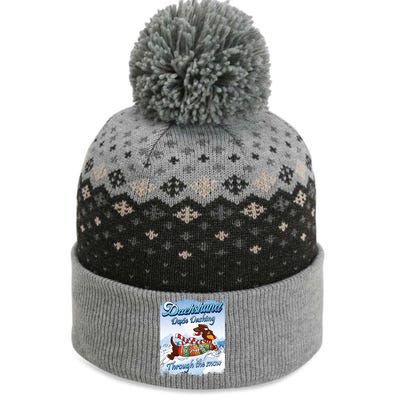 Christmas Dachshund Dog Owner Dashingthrough The Snow Meaningful Gift The Baniff Cuffed Pom Beanie