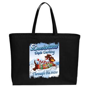 Christmas Dachshund Dog Owner Dashingthrough The Snow Meaningful Gift Cotton Canvas Jumbo Tote