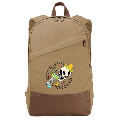 Cinco De Drinko Bitchachos Funny Cinco De Mayo Drinking Cotton Canvas Backpack