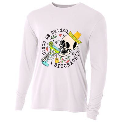 Cinco De Drinko Bitchachos Funny Cinco De Mayo Drinking Cooling Performance Long Sleeve Crew