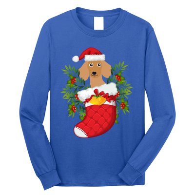 Christmas Daschund Doxie Inside Socks Great Gift Long Sleeve Shirt