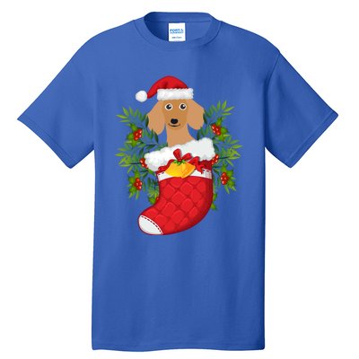 Christmas Daschund Doxie Inside Socks Great Gift Tall T-Shirt